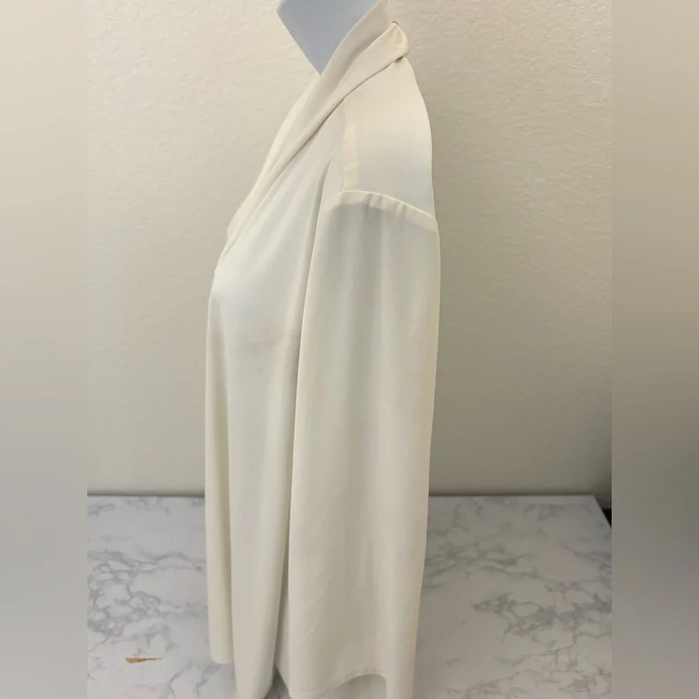 Vtg R&M Richards by Karen Kwong Sz 2x Womens Open Cardigan Cream Ivory Drape​ - Picture 4 of 9